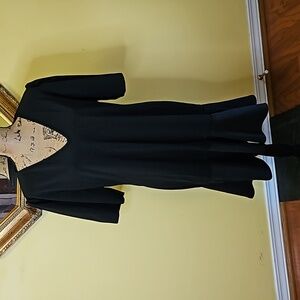 NWT Boohoo Black Puff Sleeve Ruffle Shift dress size 18